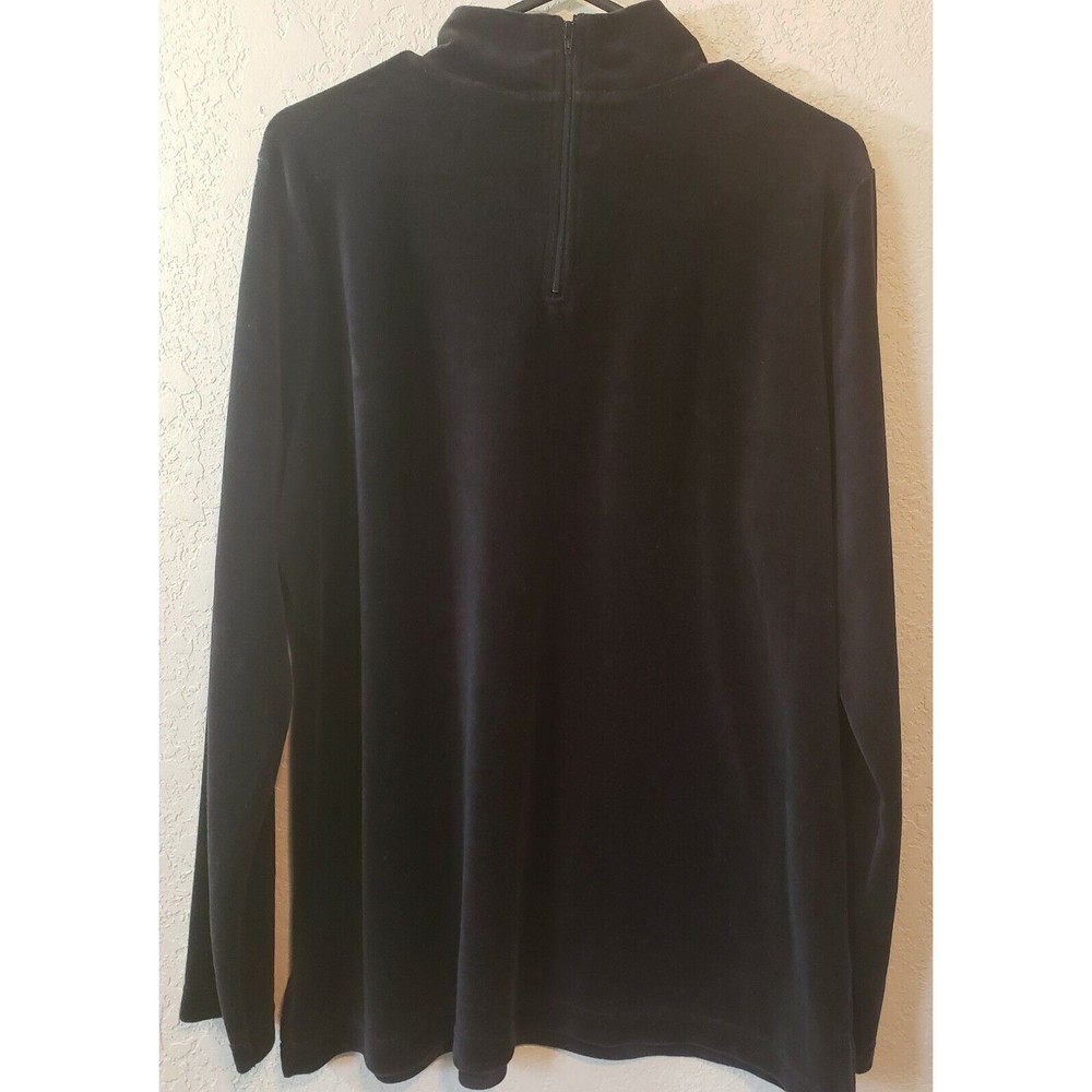 The Tog Shop Womens Mock Neck Velour Top Size Large Black - Picture 7 of 10